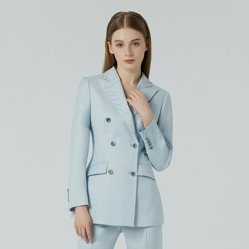 Manager Double Breasted Blazer Work Suit 2 Stéck Set