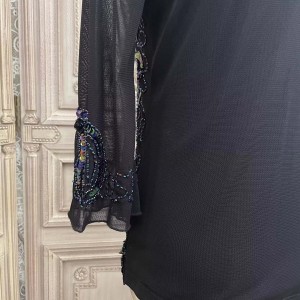 Camicetta da donna personalizzata con perline ricamate in rete