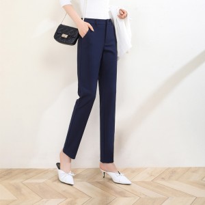 I-Navy Office Work High Waist Suit Trousers Woman