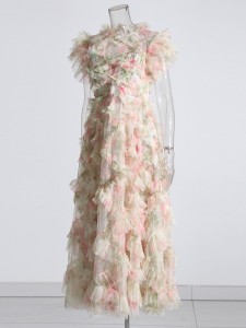 Lace Elegant Custom Grown Woman Dress მიმწოდებელი