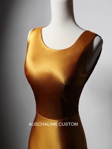 Gold Satin Seidewiever ODM Party Wear Maxi Kleed Fournisseur