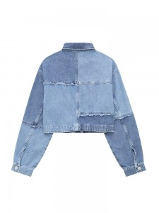 Patchwork Button Denim China Female Trenchcoat Company