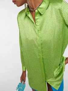 Лоскутные блузки с бриллиантами Трикотажные изделия на заказ Топы