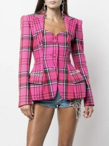 I-Plaid Oversized Blazer Outfit Manufacture