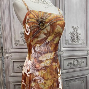 Bedrukte vloerlengte Beste elegante jurk Damesfabrieken