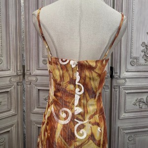 Printed Floor Length အကောင်းဆုံး Elegant Dress Ladies Factories