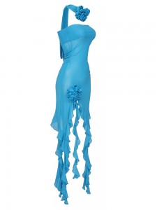 Strapelss Sexy Blumenkleid mit individuellem Logo