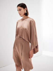 Satin Large Wide Sleeve Design Top Female Clothing Brands