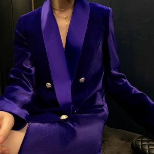 Velvet Suit Blazer Jacket Prodhues me porosi