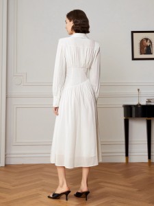 White Shirt Irregularitéit Damen Kleed Designer