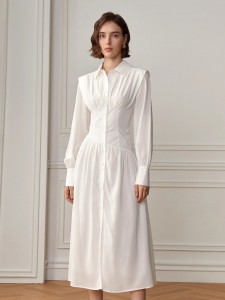 Weißes Hemd Unregelmäßigkeit Damenkleid Designer