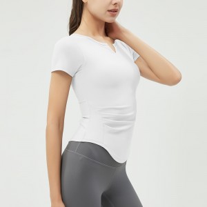 Yoga Wear Tight Running med brystpute Fitness Top T-skjorte