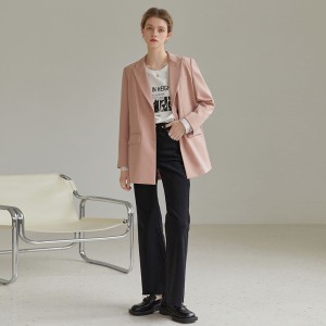 Design Pink Loose Casual Blazer Top