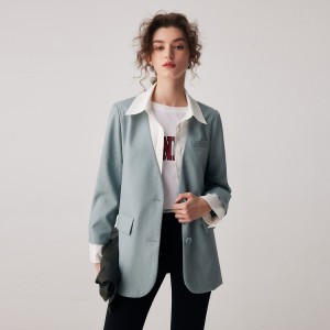Rosa søm falsk 2-delt skjorte blazer design for kvinner