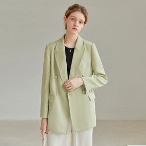 Green Long Sleeve Loose Silhouette Casual Blazer