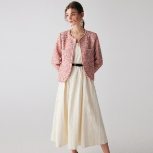 Custom French Tweed Top Jacket Long Sleeve Short Coat