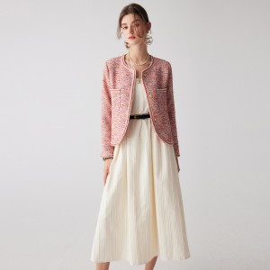 Custom French Tweed Top Jaket Long Sleeve Short Coat