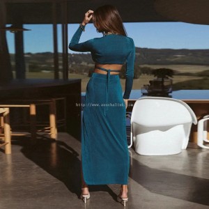 Plava Holiday Split Maxi suknja
