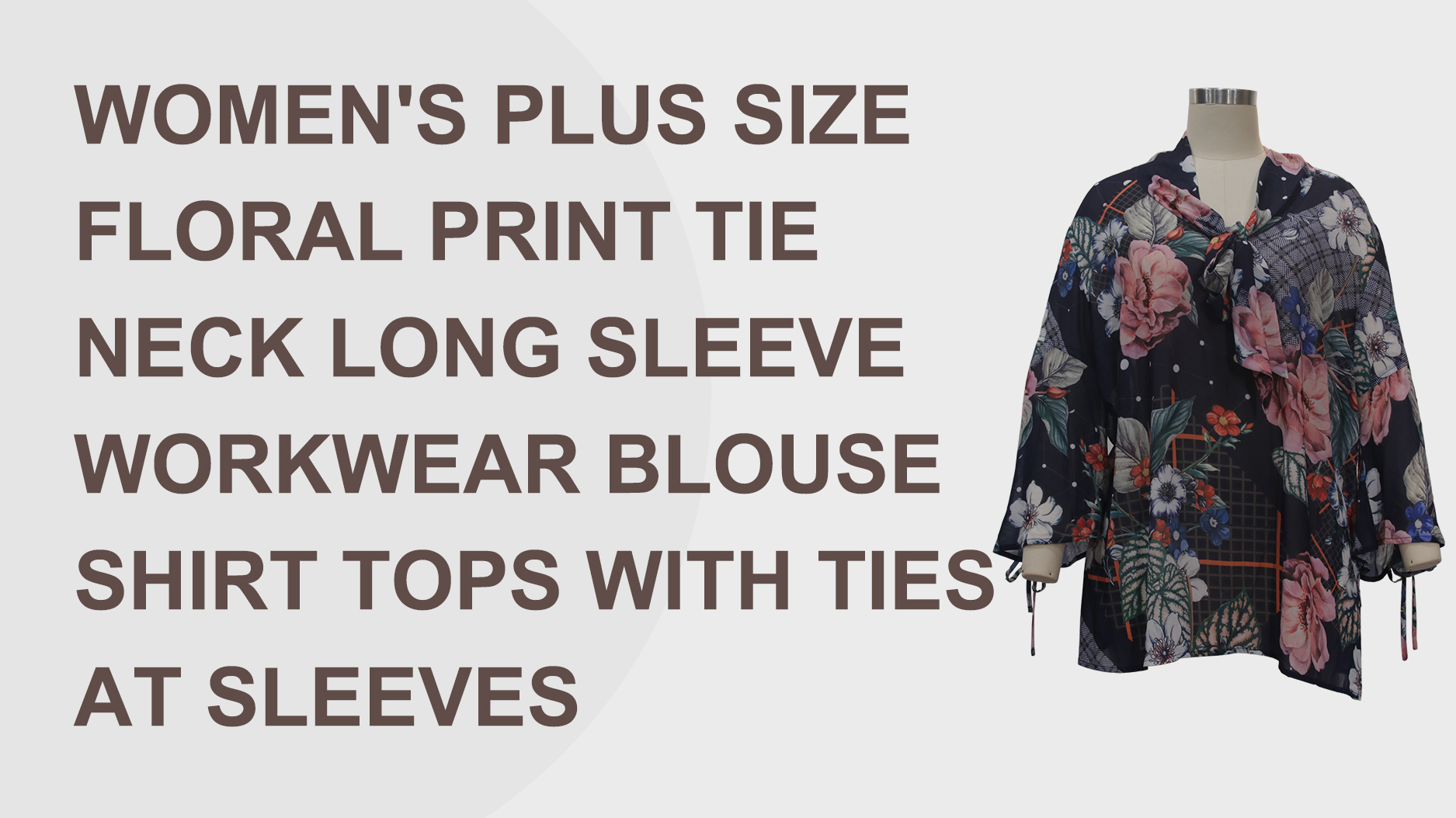 Labing Maayo nga mga Babaye nga Plus Size Floral Print Blouse Long Sleeve Workwear Shirt Tops Supplier