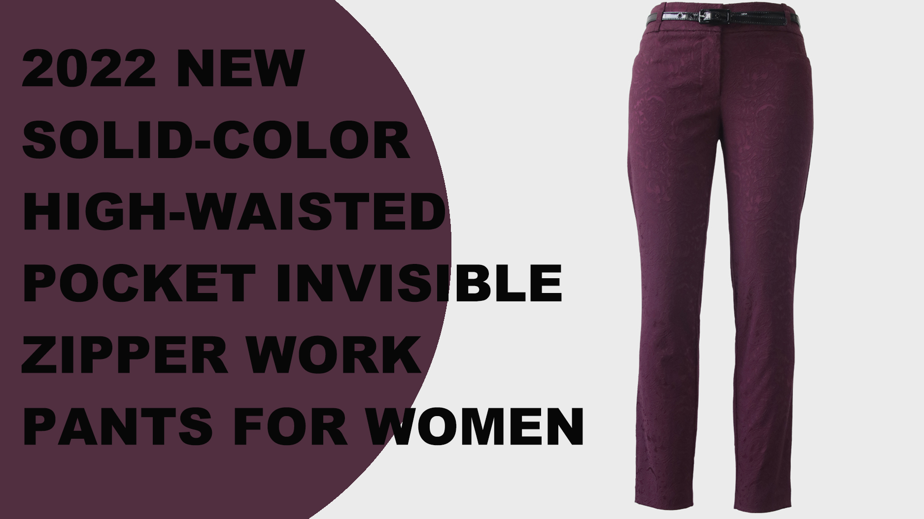 Profesionalne ženske radne pantalone sa patent zatvaračem 2022 Nove jednobojne nevidljive džepove visokog struka u boji