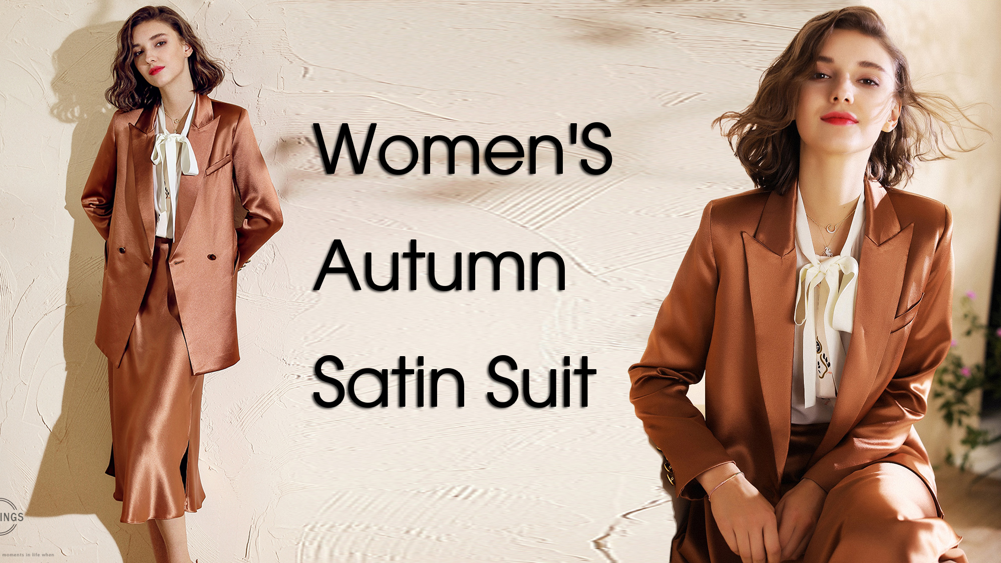 2022 Podzimní saténový oblek Volná móda Elegantní pracovní oblečení do kanceláře