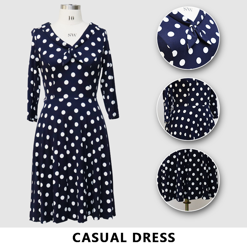 Polka Dot Casual զգեստ Կանացի Մատակարարներ և արտադրողներ |Աուշալինք