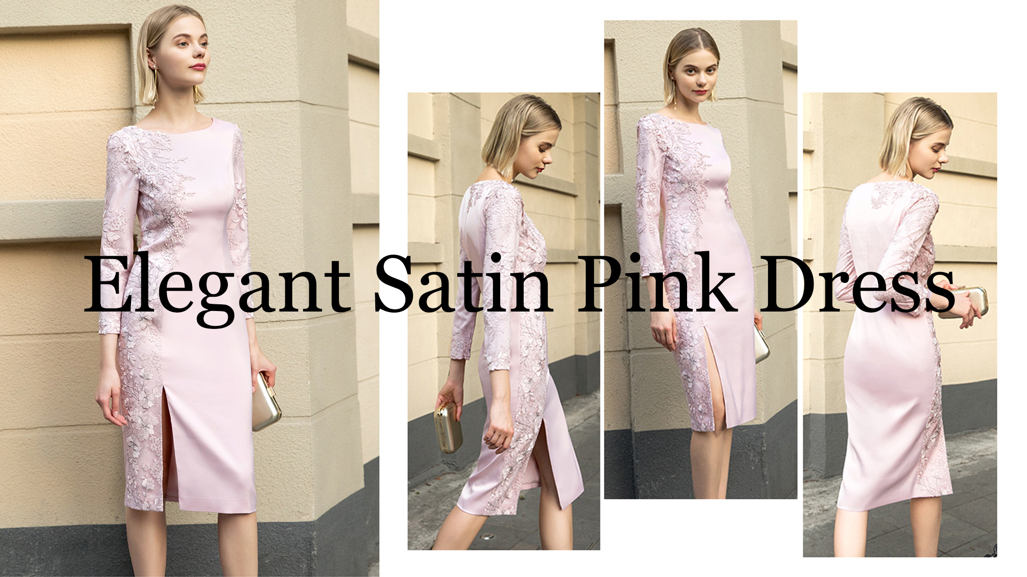 Nhà cung cấp và sản xuất áo choàng thêu Satin màu hồng |Auschalink