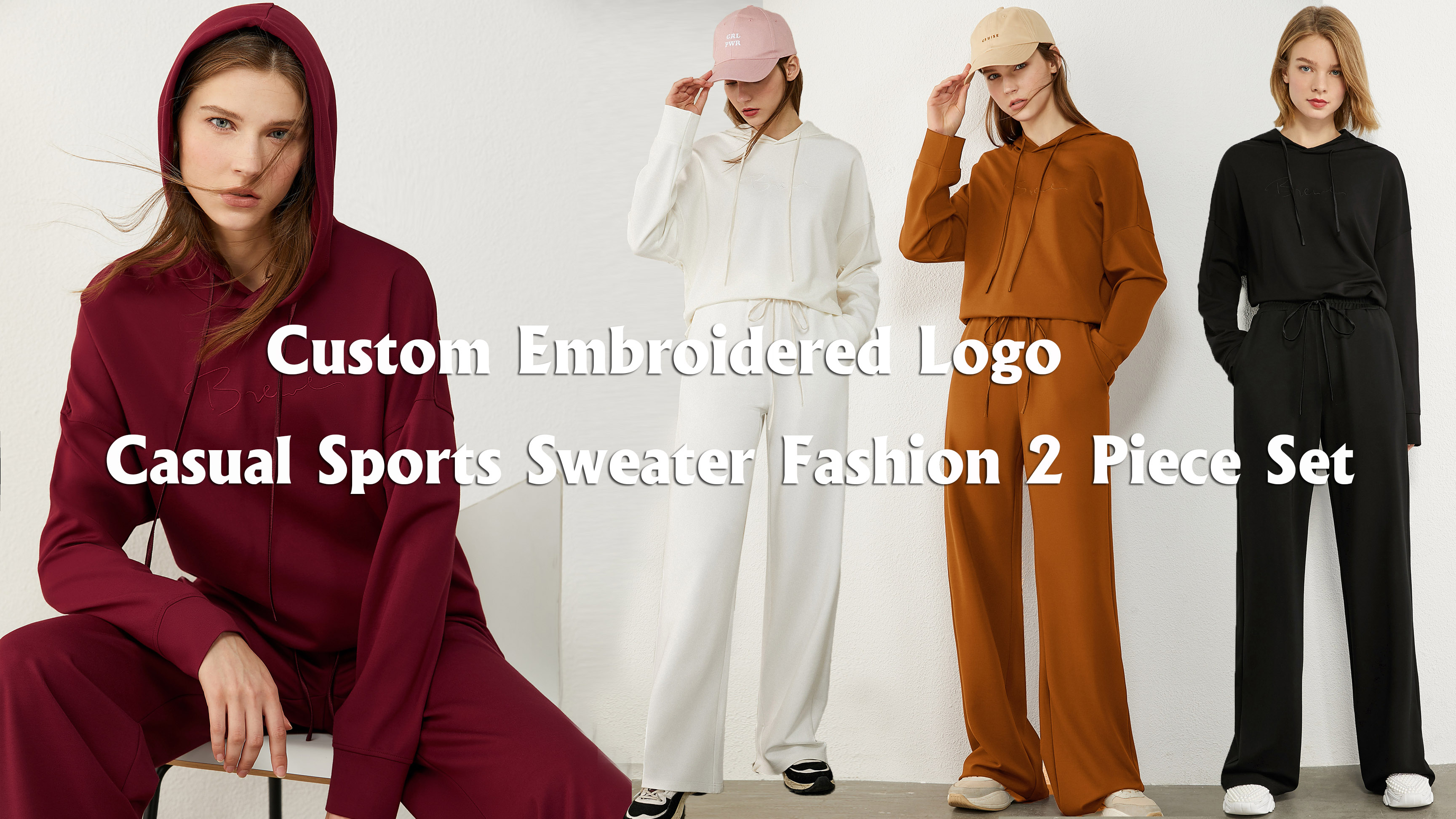 Najlepszy niestandardowy haftowany logo Casual sportowa bluza z kapturem Fashion 2-częściowy zestaw Producent firmy – Auschalink