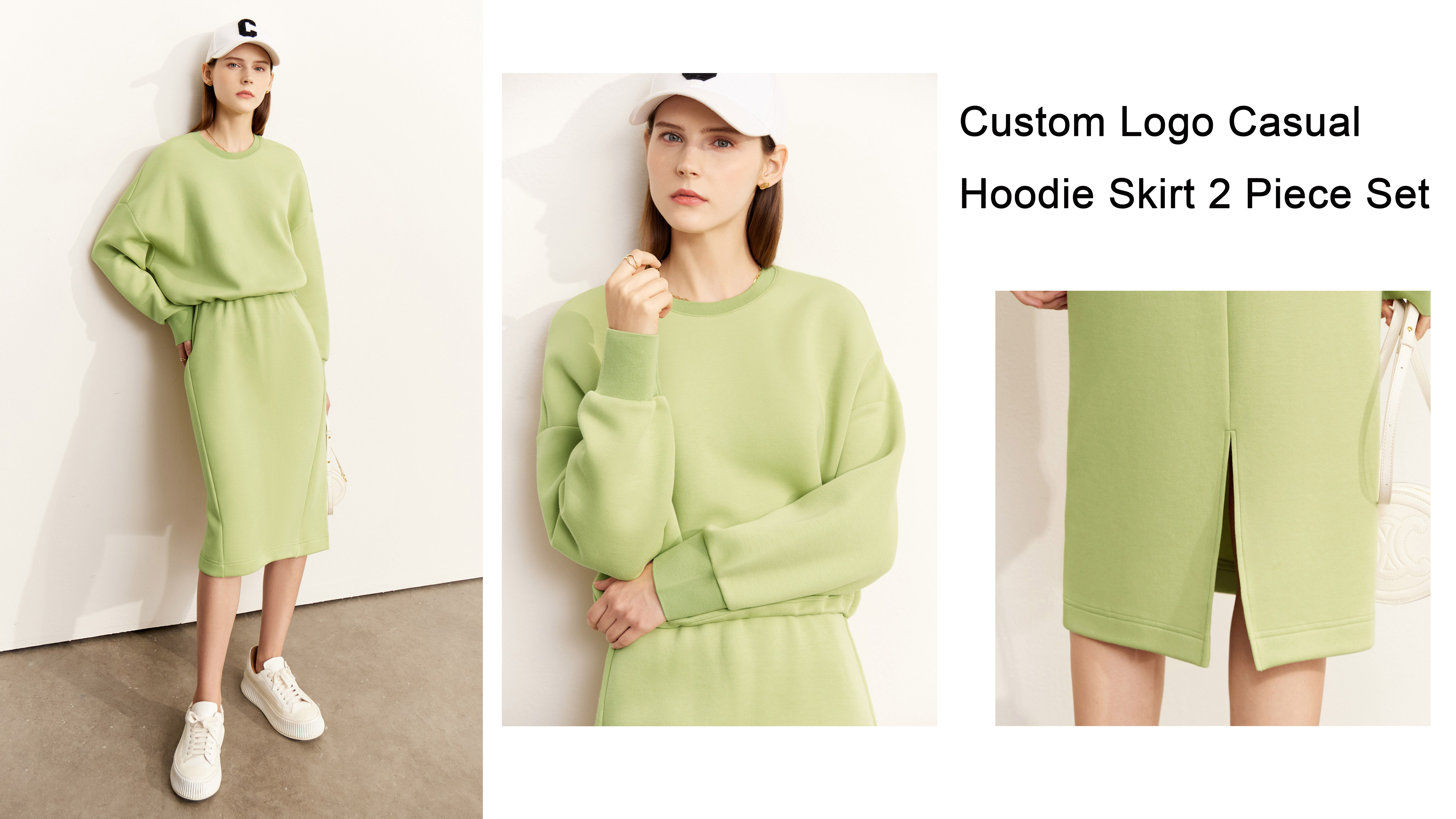 Professional Custom Logo Casual Hoodie Skirt 2 Piece Set ishlab chiqaruvchilari