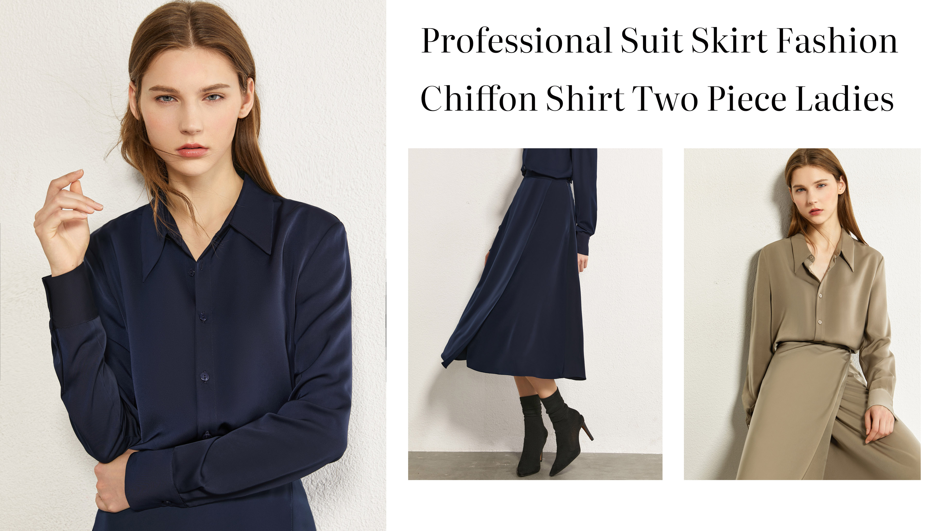 बेस्ट प्रोफेशनल सूट स्कर्ट फेसन वर्क वेयर शिफन शर्ट दुई टुक्रा महिला कम्पनी - Auschallink