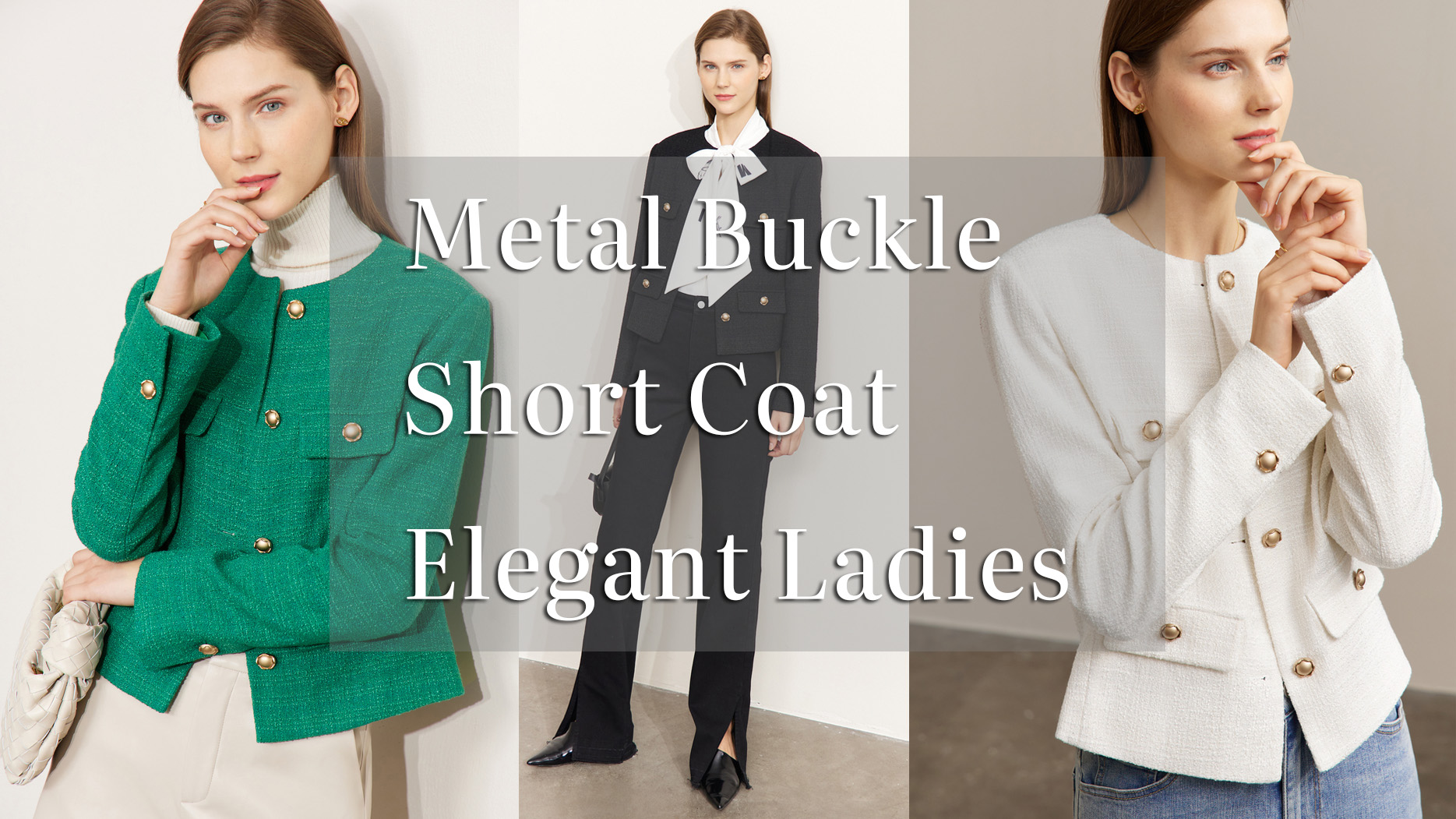 Abrigo corto con hebilla de metal de calidad Fabricante elegante para damas |Auschalink