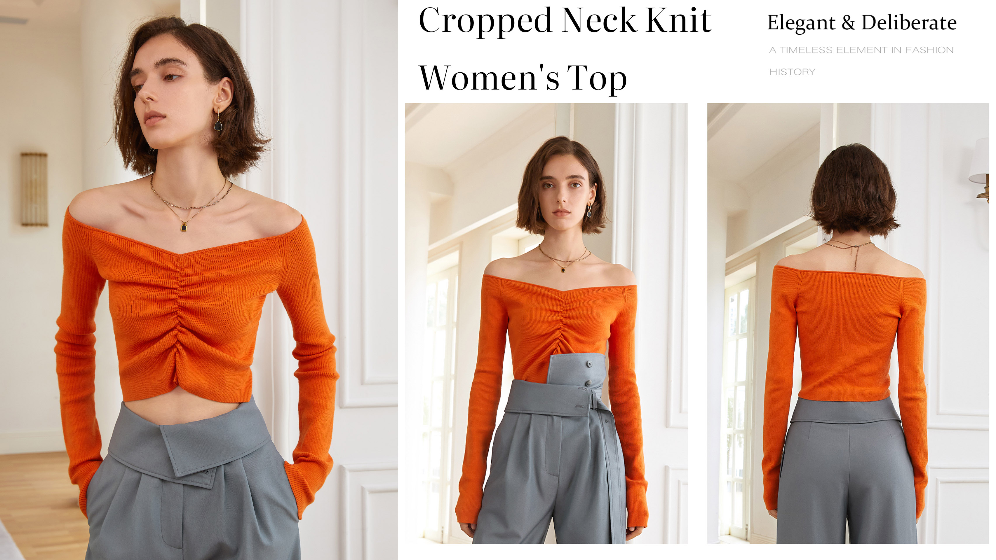 Perusahaan Top Wanita Cropped Neck Knit paling apik - Auschalink