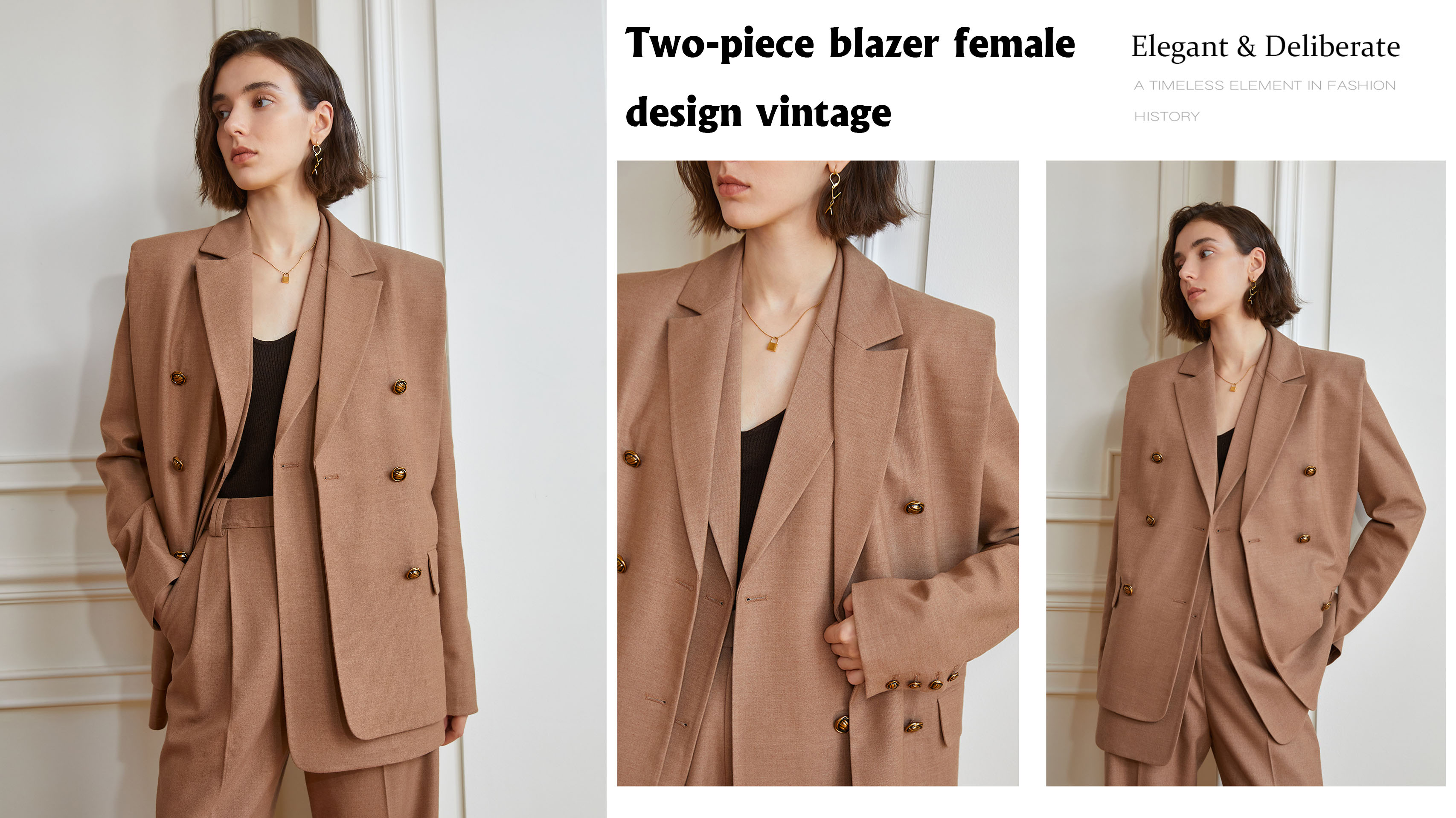 Bestes zweiteiliges Blazer-Design für Damen im Vintage-Stil – Auschalink