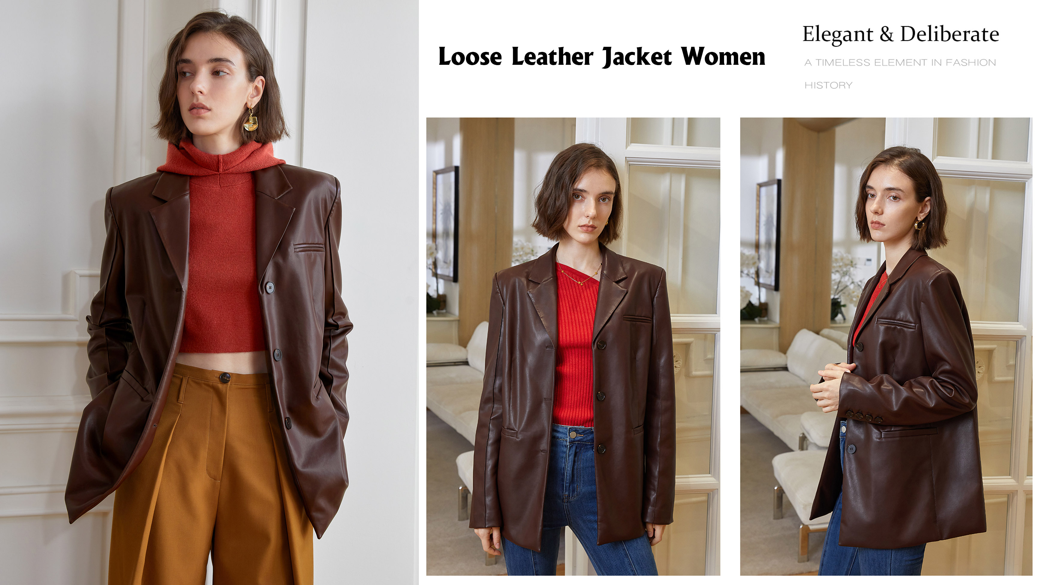 Loose Leather Jacket Women Winter