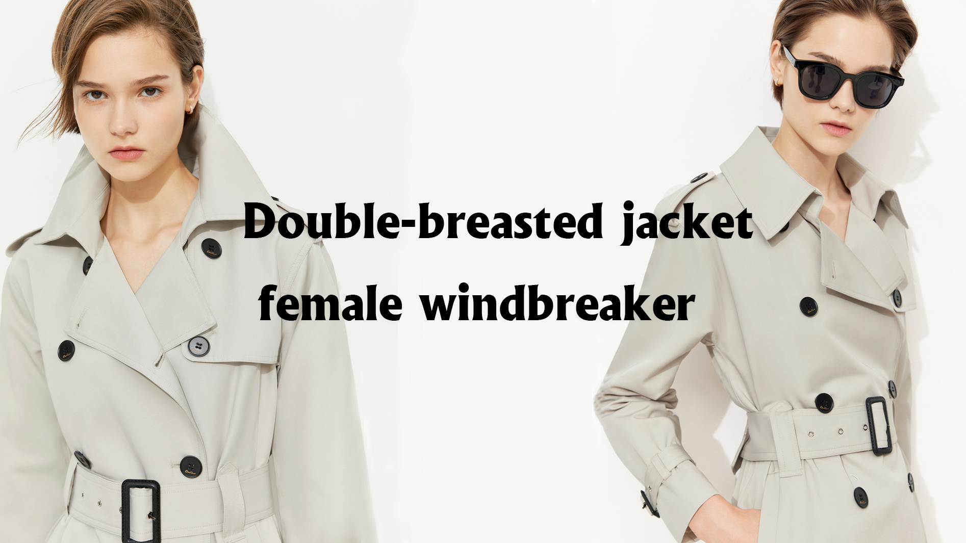 ダブルブレストジャケット女性ウインドブレーカー