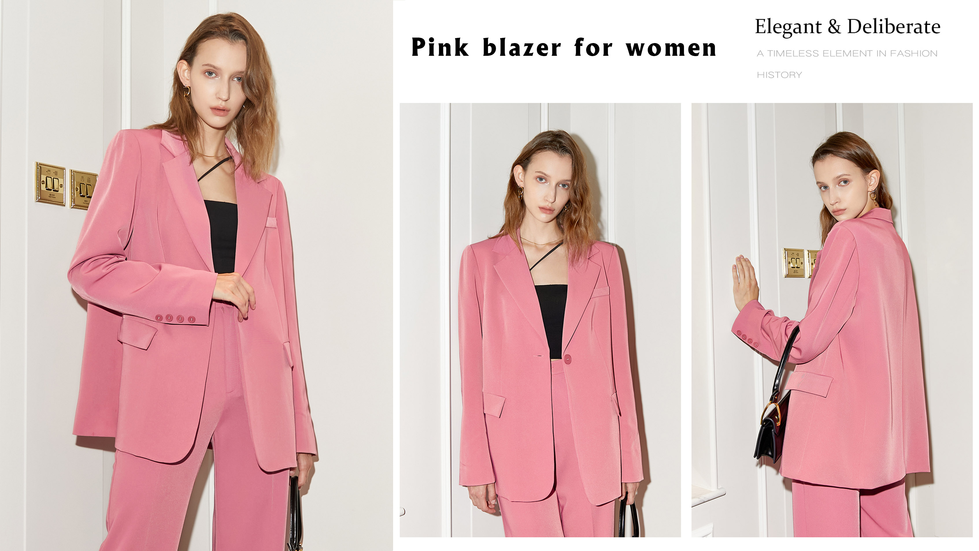 Blazer roz satinat personalizat pentru femei