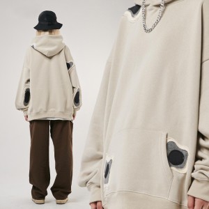 Jaket Hoodie Empuk yang Disesuaikan Kaus Longgar Vintage