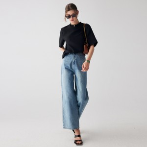 Wash Jeans Дамски свободни прави ежедневни панталони с висока талия