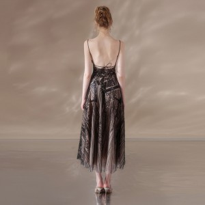 Embroidered Elegant End High Custom Dress