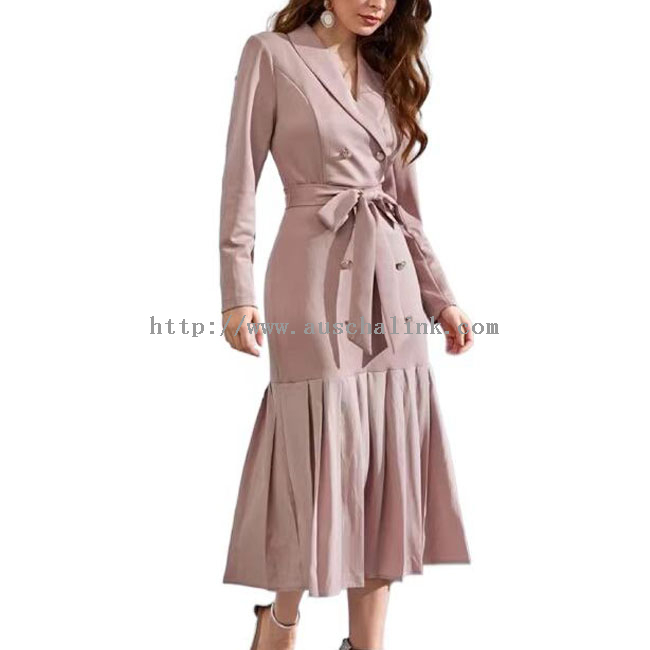 Rosa Lapel Suit Fishtail elegant klänning