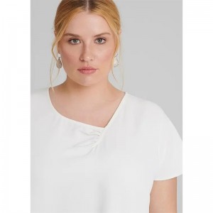 Biała bawełniana koszulka damska w dużych rozmiarach