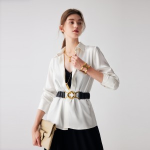 Custom Satin White Shirt Simple Jinan Top