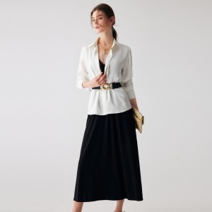 Custom Satin White Simple Shirt Top Women