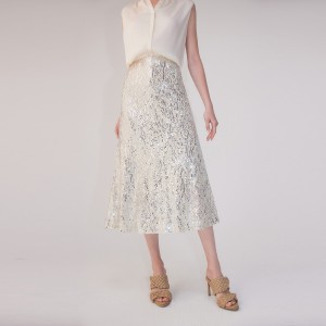 Fransk Elegant A-line nederdel med pailletter