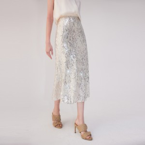 Isiketi esiseseFrench se-Elegant Sequin A-Line Skirt