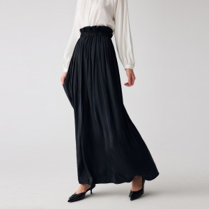 Crna duga suknja A-kroja visokog struka po mjeri