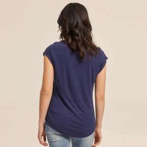 Женска тениска за кърмачки от естествен лен
