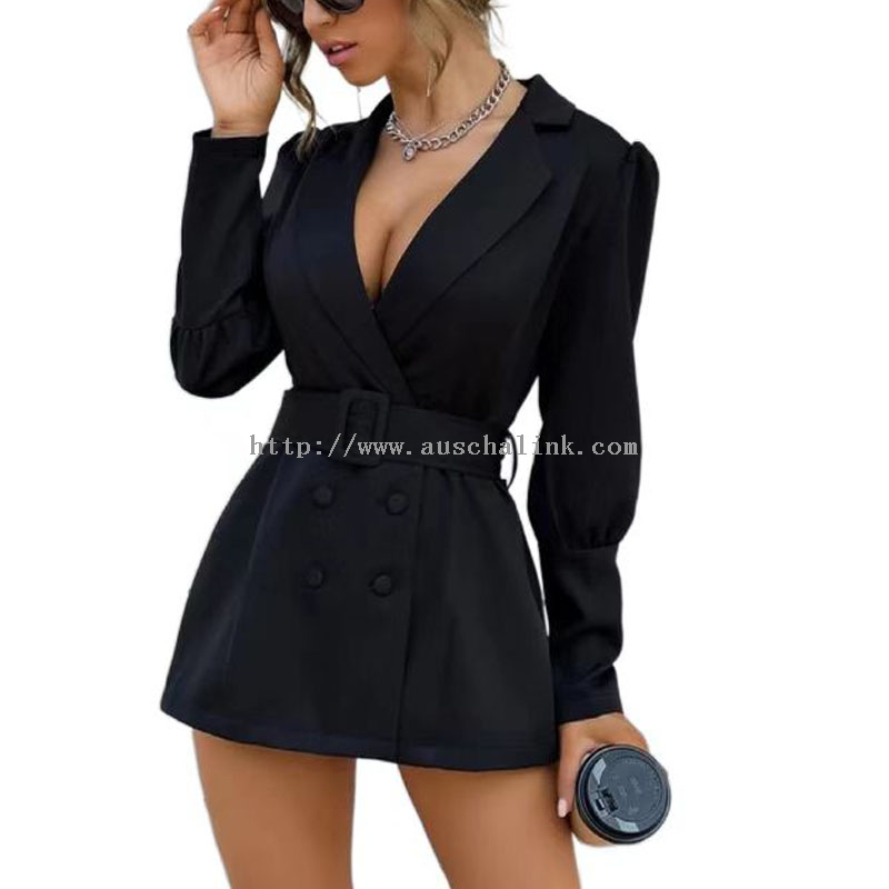Černé šaty Deep V Sexy Suit
