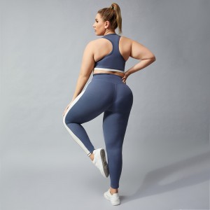 Lenjerie de corp sport de mărime Plus, 2 piese, pantaloni de fitness pentru alergare yoga