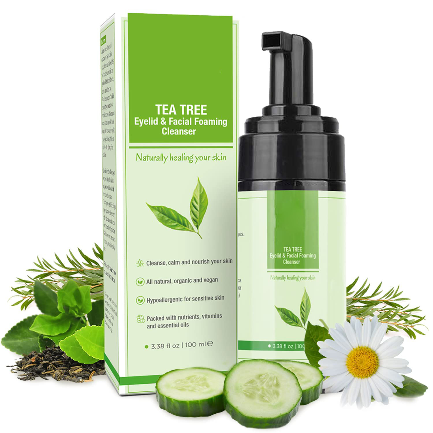 Tea Tree Oil Pěnivý pěnivý obličejový gel proti akné